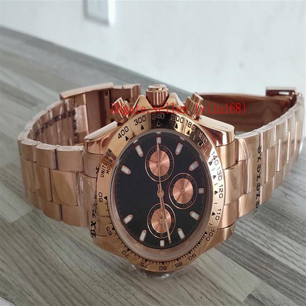 

selling luxury men fold watch 40mm 116505 18k gold rose everose no chronograph mechanical automatic mens business wat339n, Slivery;brown