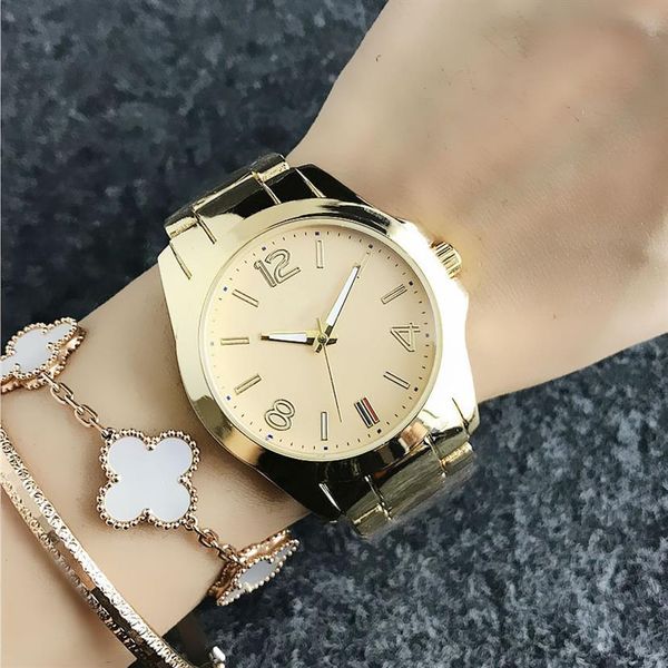 

fashion brand wrist watch for women's girl flag style steel metal band quartz watches tom 03340x, Slivery;brown