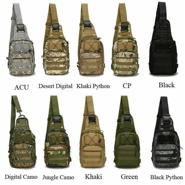 

molle sling chest bag military tactical canvas messenger crossbody shoulder backpack camouflage outdoor sport cycling bags satchel235b
