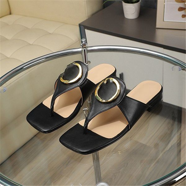 

fashion slippers 2023 ggity luxury design summer men's and women's flats thick soled leather rubber lettering logo casual cartoon, Black