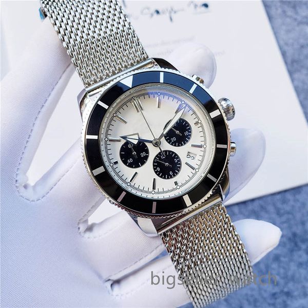 

bigseller_watch leather steel ring rologio luxurys watch master luminous 45mm men's watch 8800 quartz james 007 vk time code watch spor, Slivery;brown