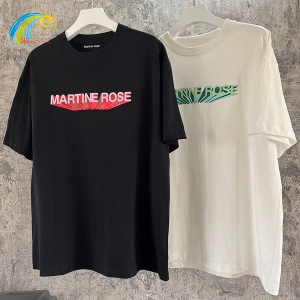 

mens tshirts ss streetwear loose martine rose tshirt men women 1 1 quality vintage classic tee black white short sleeve 230420, White;black