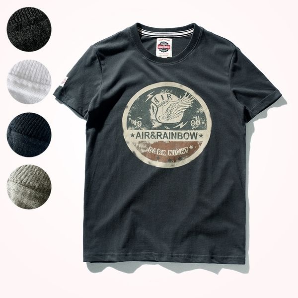 

men s t shirts summer short sleeve o neck printed t shirt fashion 100 cotton washed old loose brushed fabric large size casual 230420, White;black
