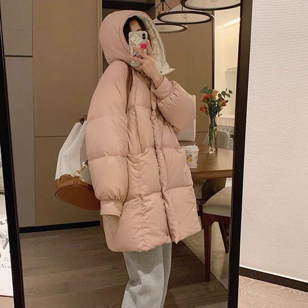 

leather officer figure in the new female down jacket in the winter season long small cottonpadded jacket waist students cottonpadded c, Black