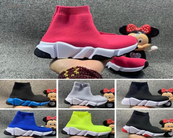 

2020 whole sell childrens kid sock shoes vetements crew sock runner shoes hight sneakers boot eur 24364195392, Black