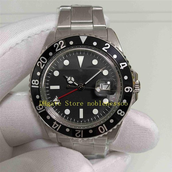 

real po men's vintage watch bp factory mens 40mm antique 1675 black dial stainless steel 1968 wristwatches bracelet sport 296m, Slivery;brown