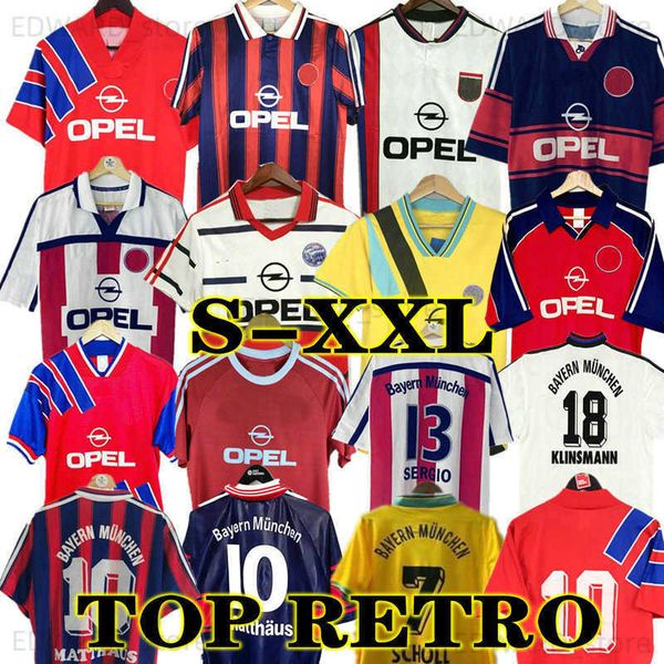 

klinsmann 98 99 retro soccer jerseys matthaus classic 00 01 02 santa cruz daei papin elber zickle scholl bayern football shirts munich vinta, Black
