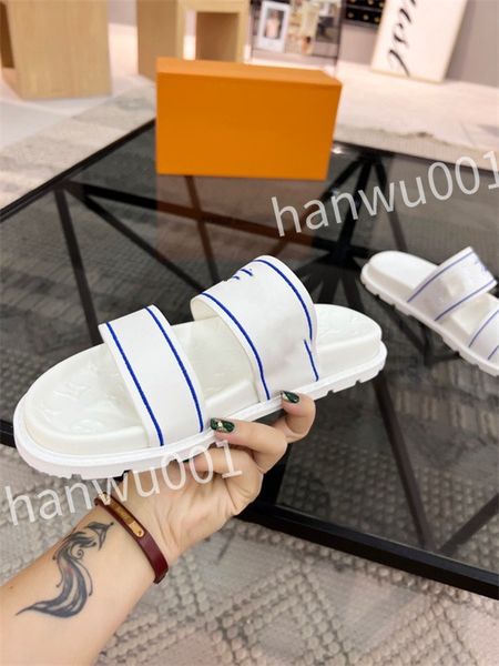 

leather slide slippers designer flat mens summer sandals fashion luxury leisure resort beach, Black