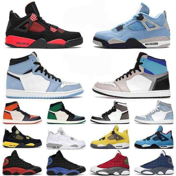 

basketball shoes 4s lightning 1s prototype red thunder men women university blue white oreo 13s obsidian flint outdoor mens trainer, Black