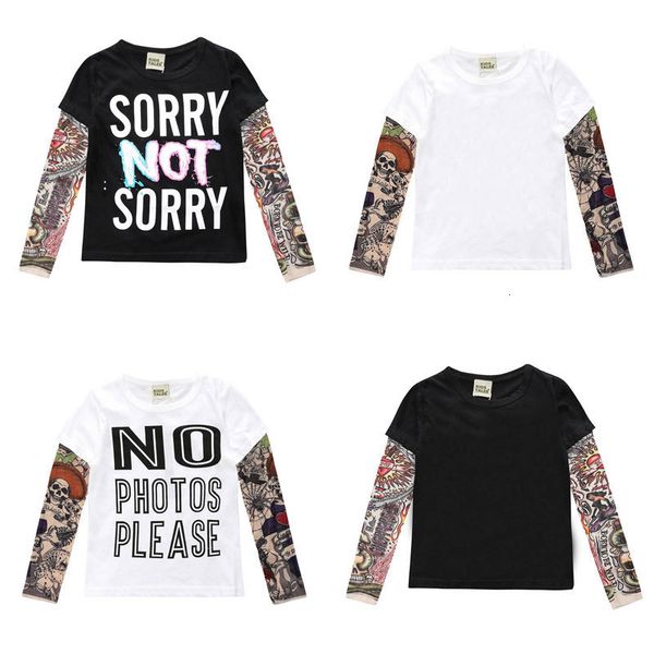

t shirts novelty tattoo children clothing boys t shirt cotton long sleeve kids clothes girls summer t shirt 230420, Blue