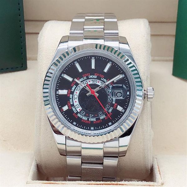 

42mm aaa men's automatic mechanical watch mens watches men stainless steel folding buckle sport waterproof busi281m, Slivery;brown