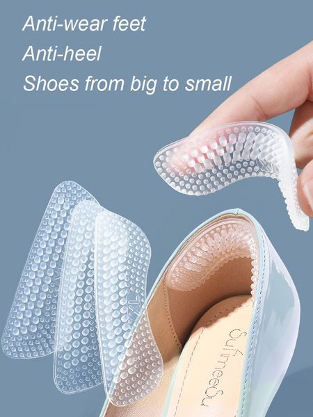 

shoe parts accessories upgrade silicone heel stickers s grips for women men anti slip cushions non slip inserts pads foot care protector 230, White;pink