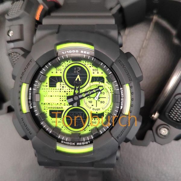 

new arrival ga series dual display watches luminous sports casual student all functions work auto light watch reloj ho249z, Slivery;brown