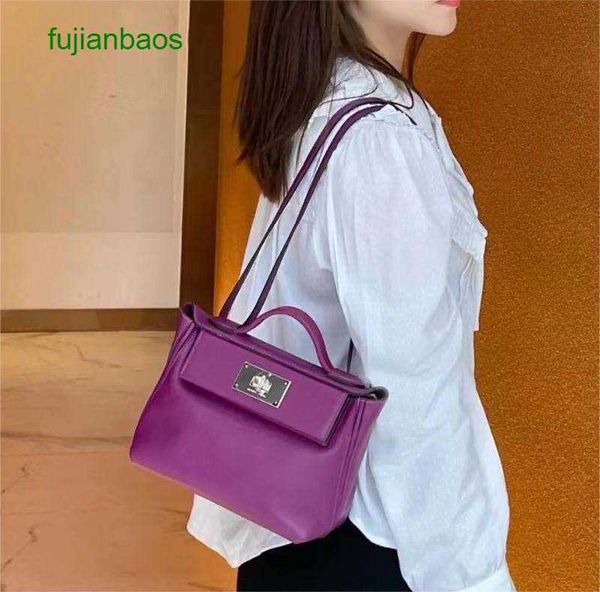 

hemres 2424 new bag cow leather pure handmade honey wax line sheep full steel hardware one shoulder fashionable portable women's, Black