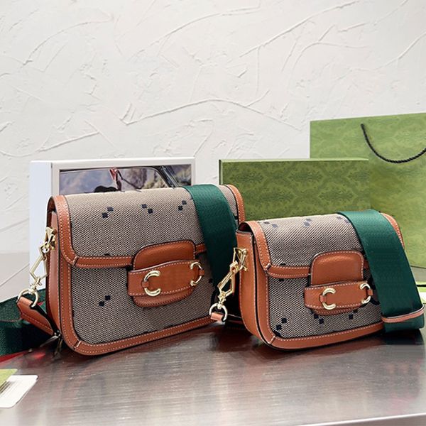

cross body bag flap messenger wallets canvas handbag women purse brown horse hasp hardware fashion letters plain lady patchwork leather deta