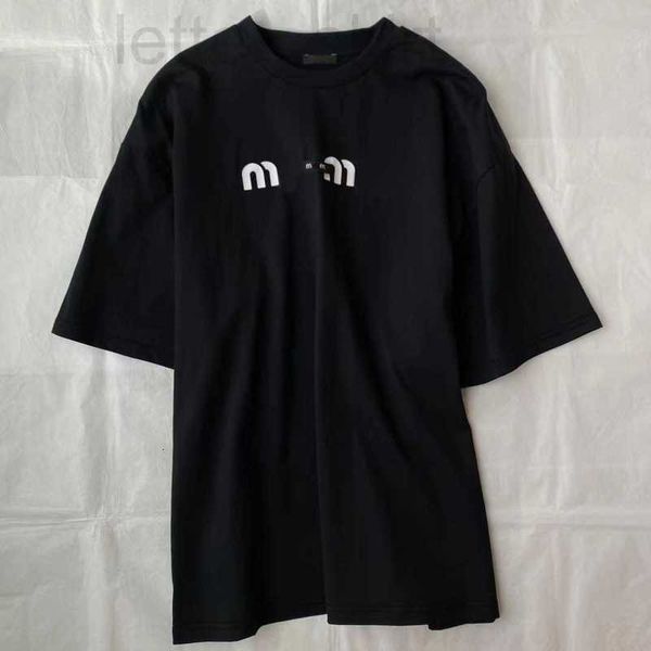 

women's hoodies & sweatshirts designer 2023 spring/summer new versatile fashion sweet celebrity design round neck short sleeve t-shirt, Black