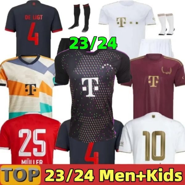 

22 23 24 bayern munich soccer jerseys de ligt sane 2022 2023 football shirt kimmich hernandez goretzka gnabry camisa de futebol thailand men, Black;yellow