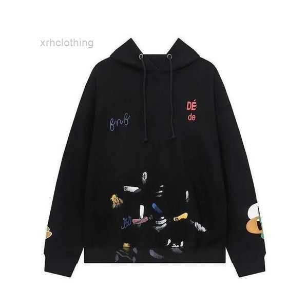 

men's hoodies & sweatshirts hoodie designer galleryes depts gary painted graffiti used letters printed loose casual fashion men hoody 2, Black