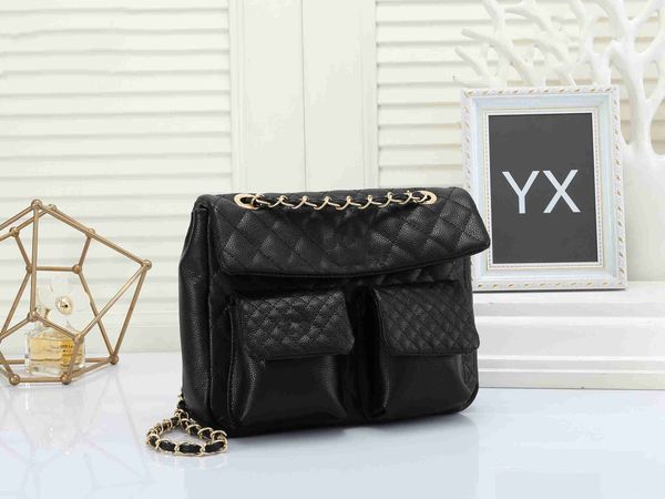 

custom luxury brand handbag channel women's bag leather gold chain crossbody 2.55cm black and white pink cattle clip sheepskin shoulde