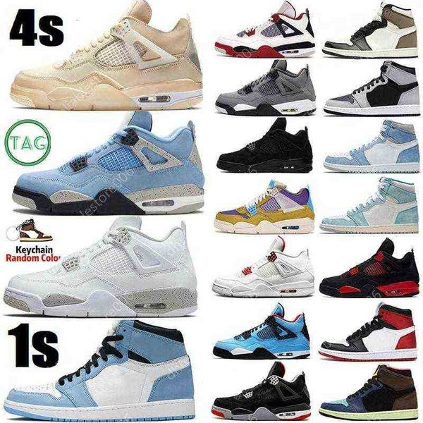 

mens basketball shoes sail 4 4s sneakers university blue 1 1s fire red thunder oreo bordeaux black cat shimmer guava ice bred white cement