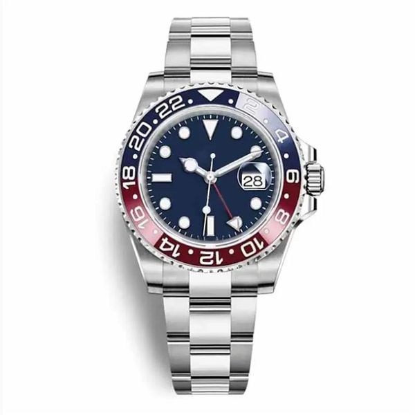 

men's watch rotating ceramic bezel comes with luminous dial automatic 2813 movement stainless steel solid folding clasp brace256d, Slivery;brown