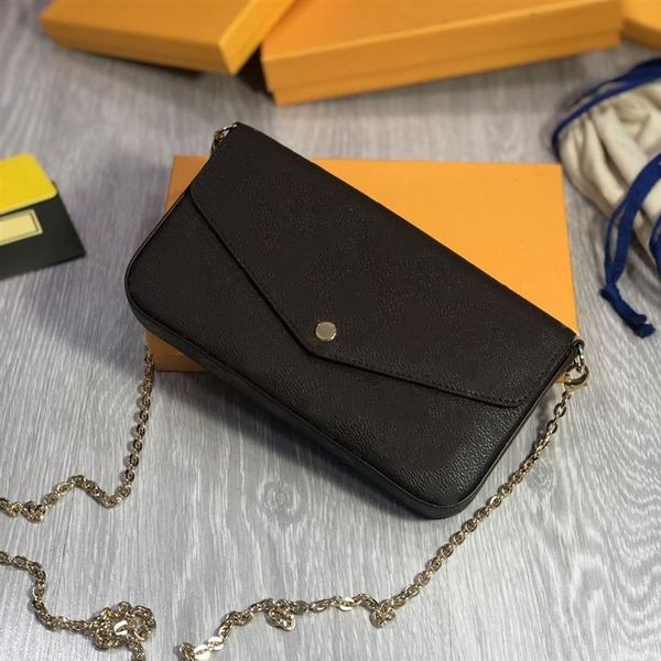 

5a designer luxurys bag favorite multi accessories 3 pcs set women wallets holders crossbody purse bags handbags flowers shoulder 301w, Red;black