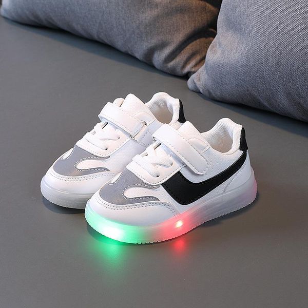 

athletic baby shoes footwear basketball kids spring lighting boys girls breathable e3924, Black