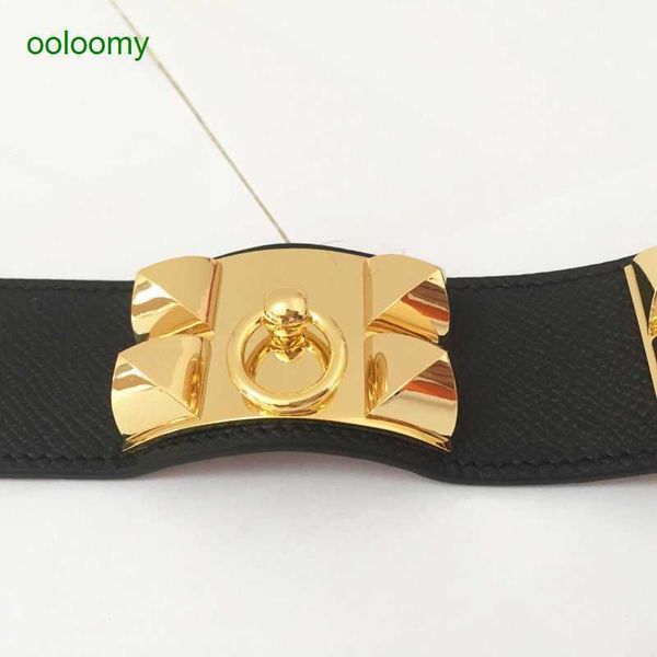 

hemres designer bracelet gold bracelet for women classic star same style rivet leather bracelet cdc palm pattern genuine women's cowhid, Black