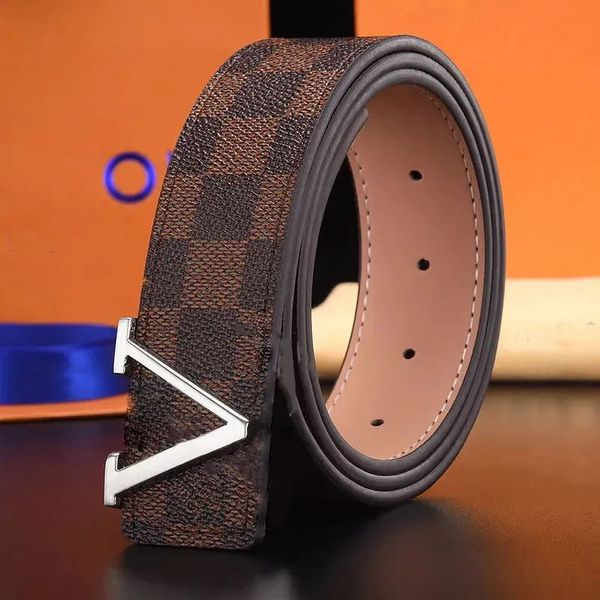 

2022 dth fashion belts gold silver bronze buckle business ladies metal men's belt various styles large leather casual bandwidth 3.8cm w, Black;brown