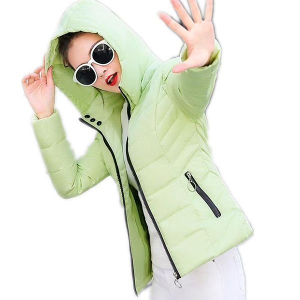 

leather new arrival autumn winter women jackets 2018 hooded down cotton jacket women short parkas ol slim cottonpadded winter coat q860, Black