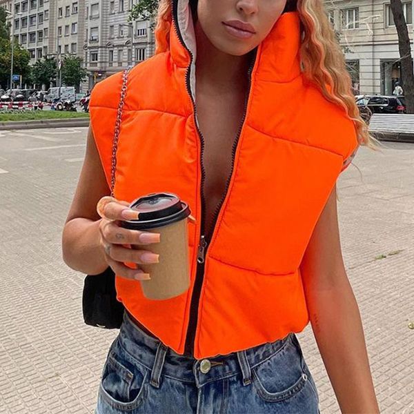 

vests women's doublesided down jacket zipper up vest winter fashion sleeveless vest coat casual short jacket streetwear cardigans, Black;white