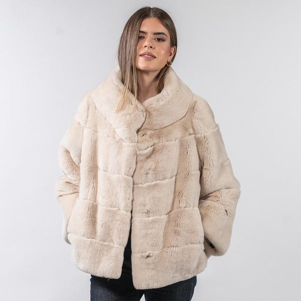 

fur women natural rabbit fur coat winter jackets, Black