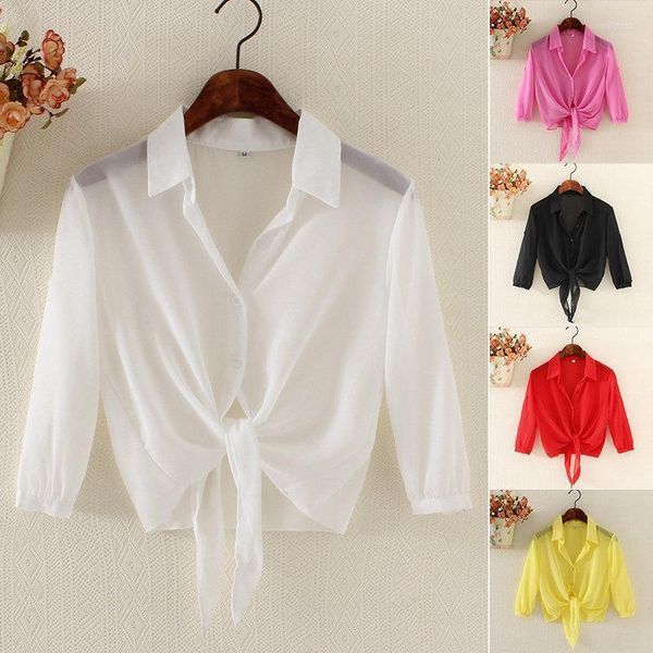 

Women's Blouses Women Shirt Summer Blouse Short Sleeve Woman White Female Sunscreen Shirts Casual Tops Loose Beach Office Blusas M17, Dark pink