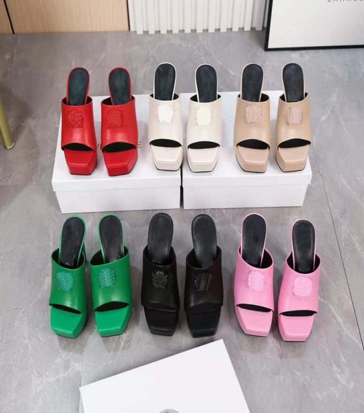 

fashion brand woman summer buckle strap rivet sandals highheeled shoes pointed toe fashion leather single high heel luxury design7112130, Black