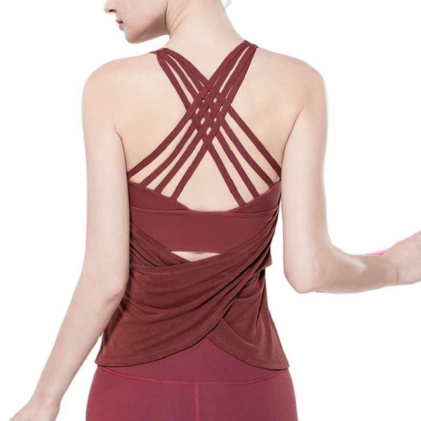 

tanks cross back sport women fitness shirt gym loose jersey shirt woman backless sport running female dry fit sports wear top, Black;white