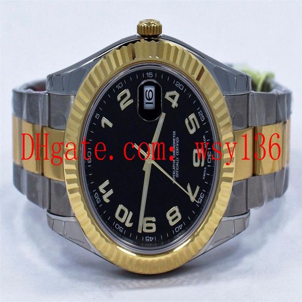 

luxury men's wrist watches datejust ii 116333 18k yellow gold stainless black dial automatic mechanical movemen234n, Slivery;brown