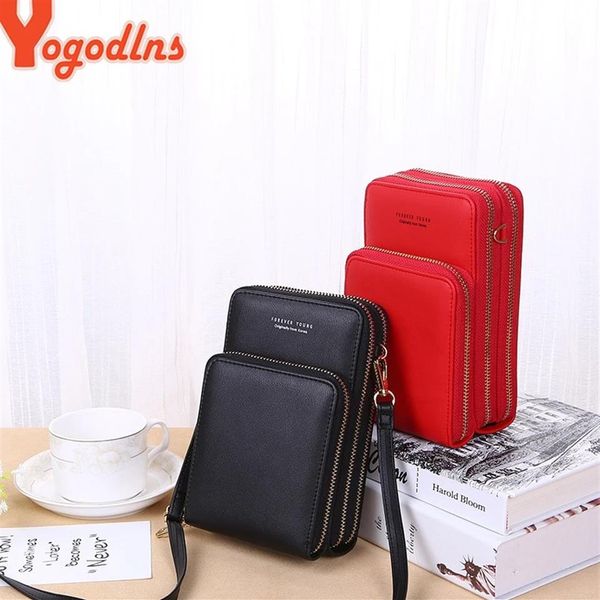 

crossbody cell phone shoulder bag fashion daily use card holder mini summer for women wallet192g, Black;red