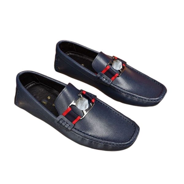 

classic crocodile pattern business flat shoes men designer formal luxury dress leather shoes men's loafers christmas party shoe, Black