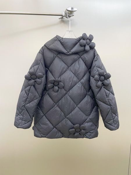 

parkas new style detachable flower decoration down jacket 2022 fashion 1/6, Black