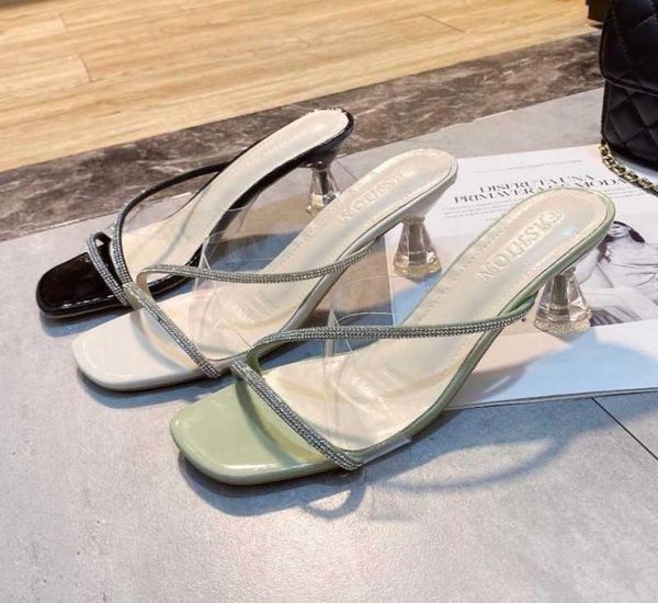 

slippers 2022 women sandals shoes pvc clear high heels pumps ytmtloy indoor summer house slippers zapatillas mujer casa sapatos mu8244662, Black