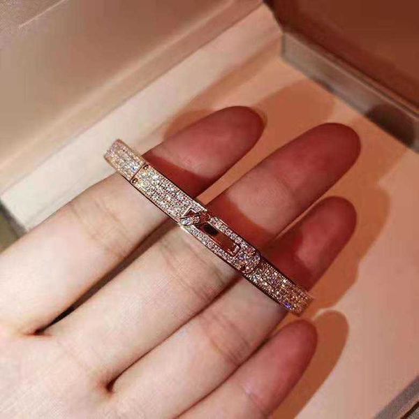 

hemres designer bracelet gold bracelet for women sterling silver rose gold platinum sky star full diamond half lock bracelet fashion ins ope, Black
