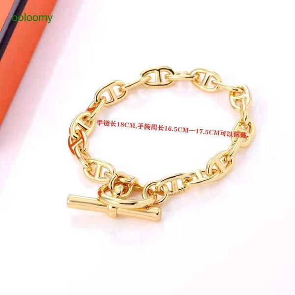 

hemres designer bracelet online red new pig nose ring buckle personalized fashion same style temperament versatile gold bracelet for women 8, Black