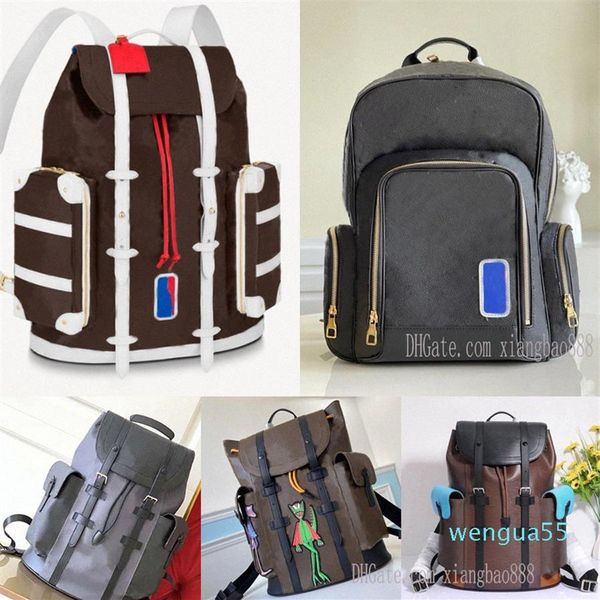 

10 colors mens backpack chriser school bag basketball geninue leather travel sport outdoor backpacks designers lar1852