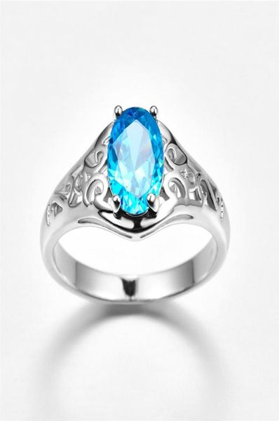 

european and american fashion hundred zirconite ladies ring copper silver plated sapphire ringsize 6 7 8 99703711, Golden;silver