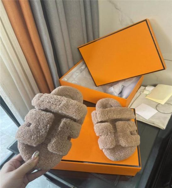 

designer luxury chypre sandals sheepskin teddy bear bois de santals with dust bag and box4479295, Black