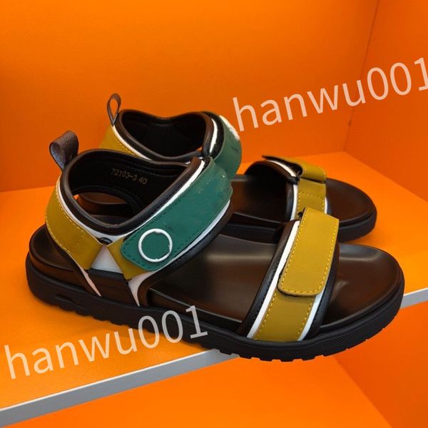 

quality designer men's luxury slippers platform leisure summer wide flat beach sandals, Black