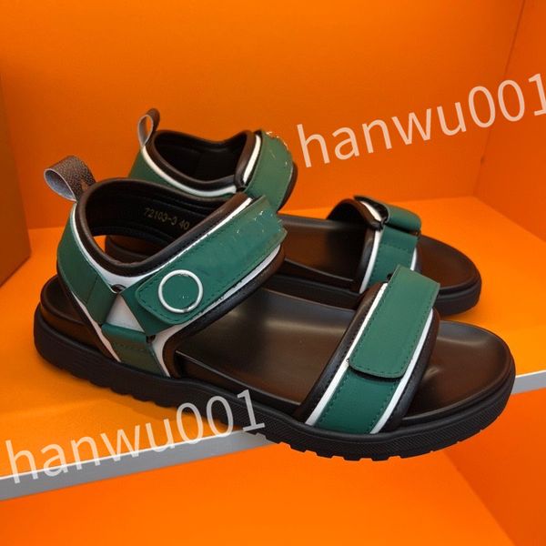 

2023 quality designer men's luxury slippers platform leisure summer wide flat beach sandals, Black