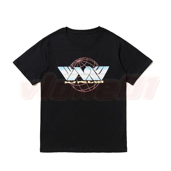 

high street t shirt designer mens big v earth printing tees womens hip hop short sleeve asian size s-xl, White;black