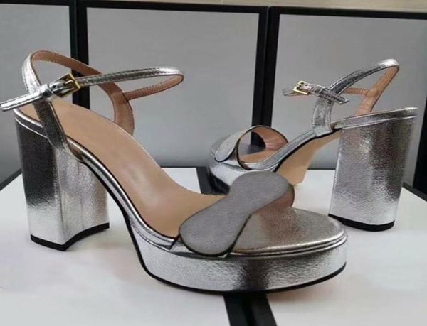 

summer designer sandals metal cowskin high heeled 11cm heel ankle pack shoes rubber solid non slip daily outdoor lawn big size wom1281091, Black