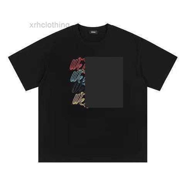 

men's t-shirts chaopai we11done spring/summer new gradient letter printing casual short sleeve loose fit and women's t-shirt 5 43w, White;black